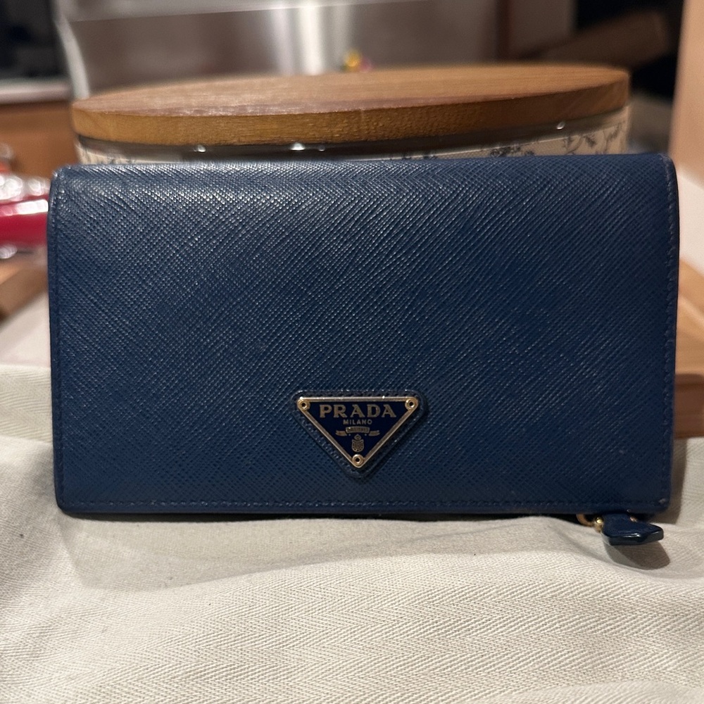 Prada Navy Leather Wallet